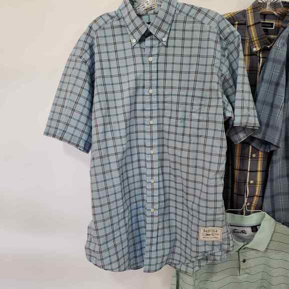 Nautica Tasso Elba Club Room John Ashford Men's L Casual Button Down Shirts 4ct - Picture 3 of 15